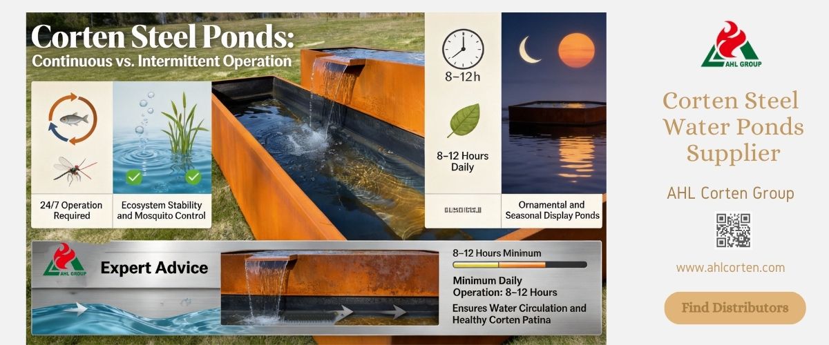 rusted steel water pond